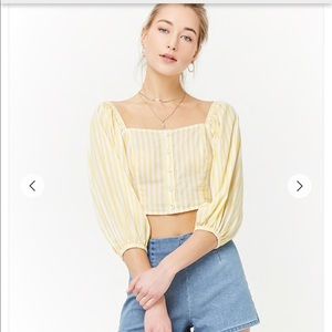 Yellow off Shoulder Forever 21 Top Size L